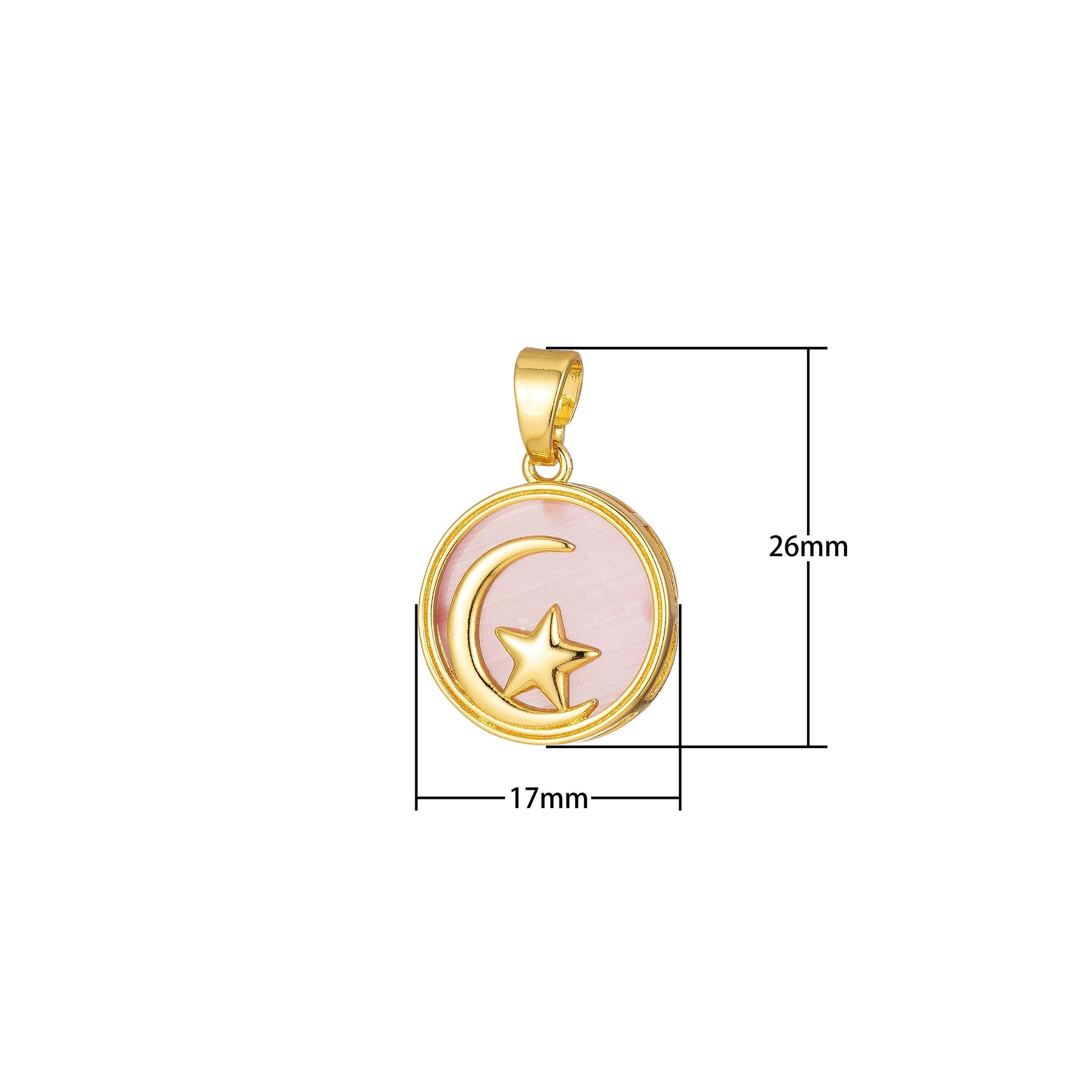 1pc celestial pendant crescent moon star dainty charm for necklace bracelet findings for jewelry making