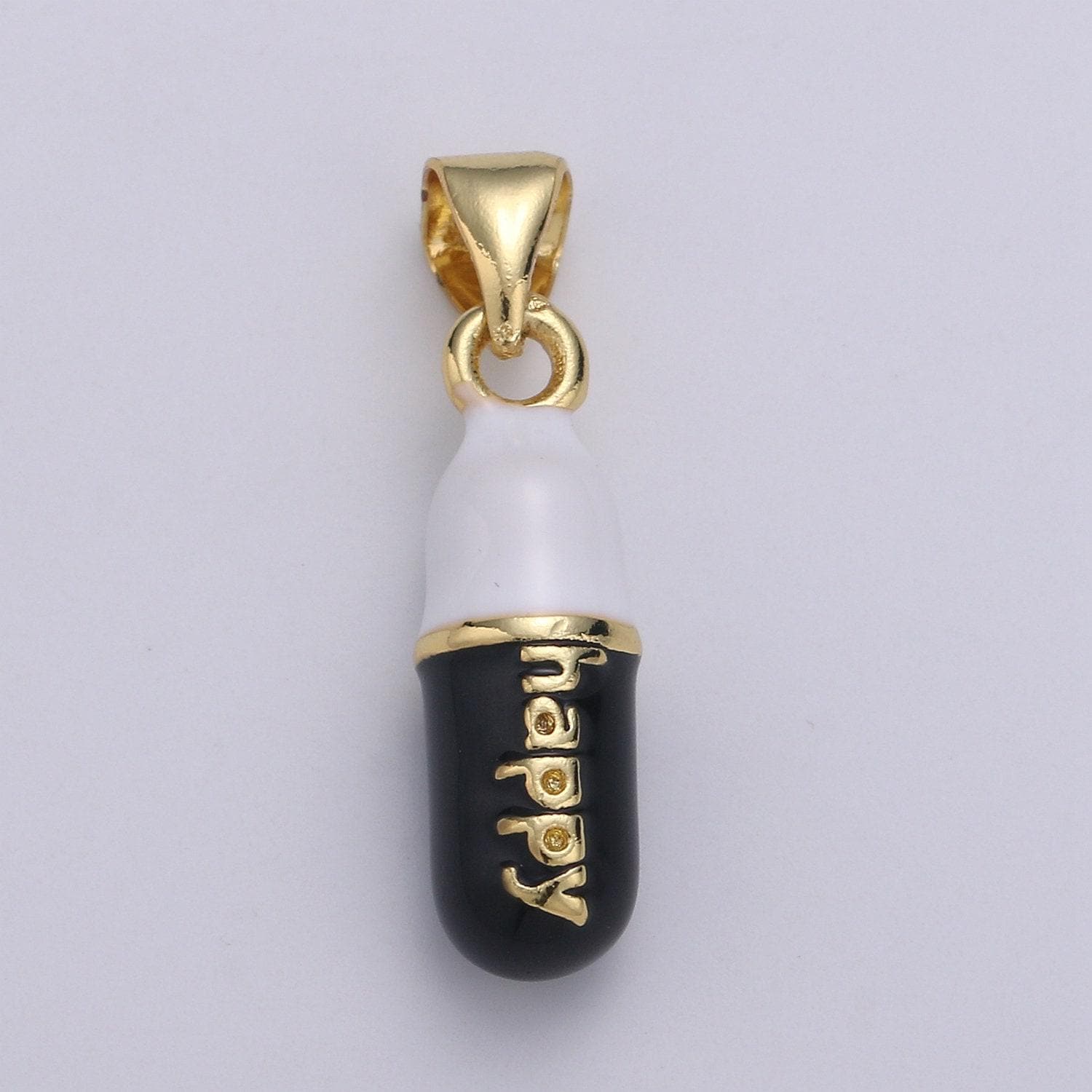 1pc. happy choose color pill charm necklace, dainty word charm,happy pill charm necklace pendant hope optimist minimalist jewelry pdgf-2120