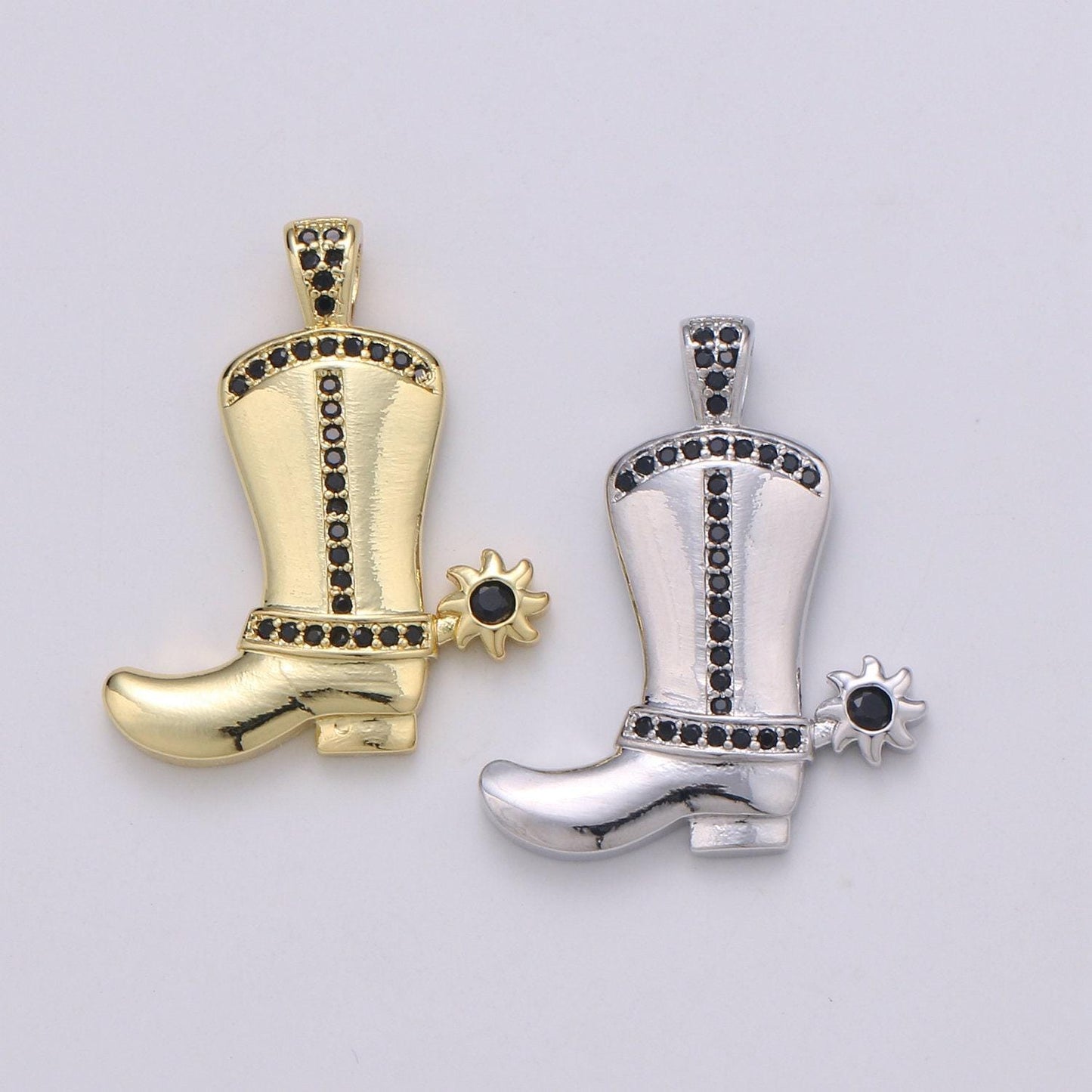 24k gold cowboy boot charm, gold cowboy boots charm for necklace or bracelet, cowgirl charm, rodeo cowgirl jewelry pd 2027