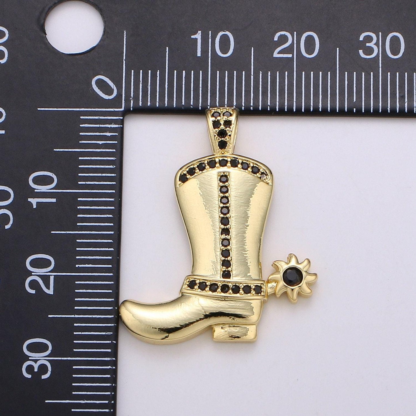 24k gold cowboy boot charm, gold cowboy boots charm for necklace or bracelet, cowgirl charm, rodeo cowgirl jewelry pd 2027