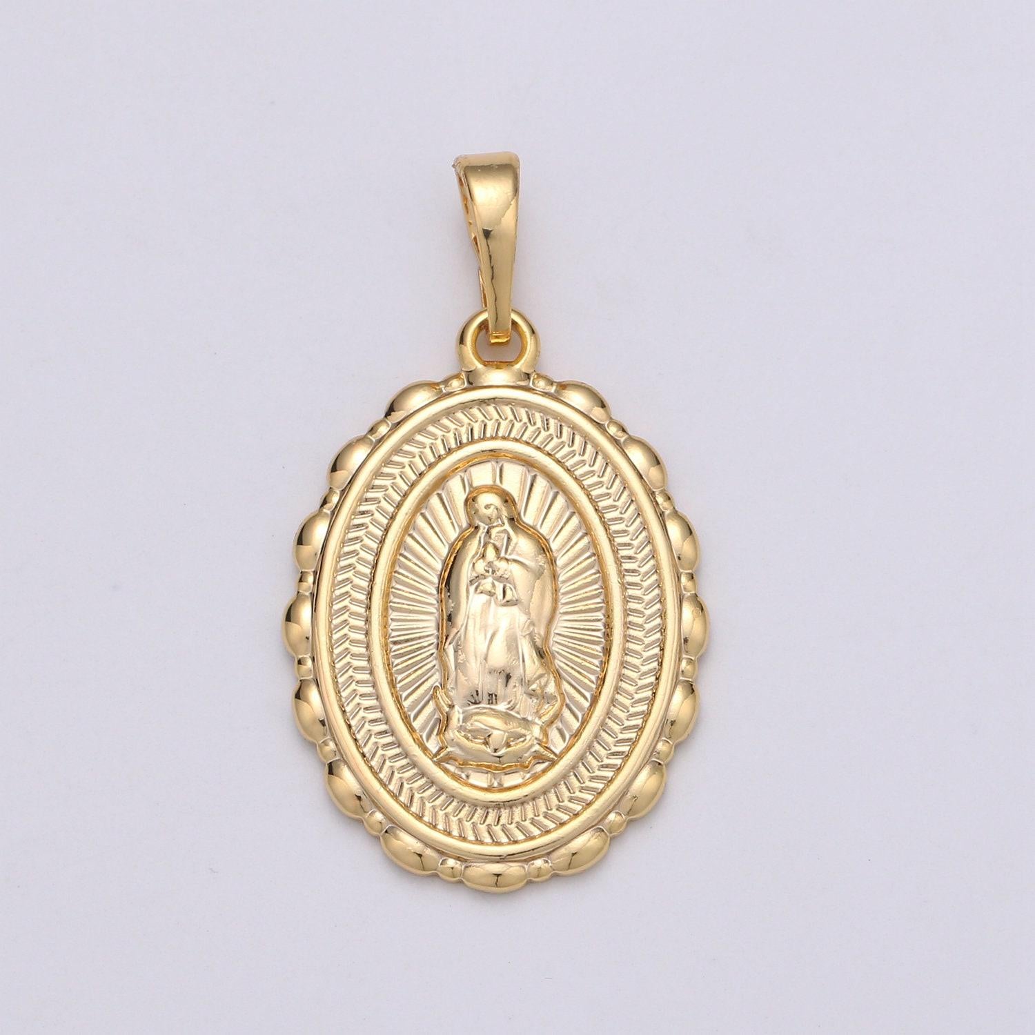 Gold filled holy mary lady of guadalupe pendants j-127