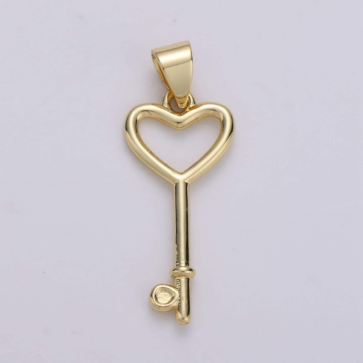1pc 14k gold key pendant charm, dainty heart key pendant charm, key pendant, for diy jewelry making supply,j-005