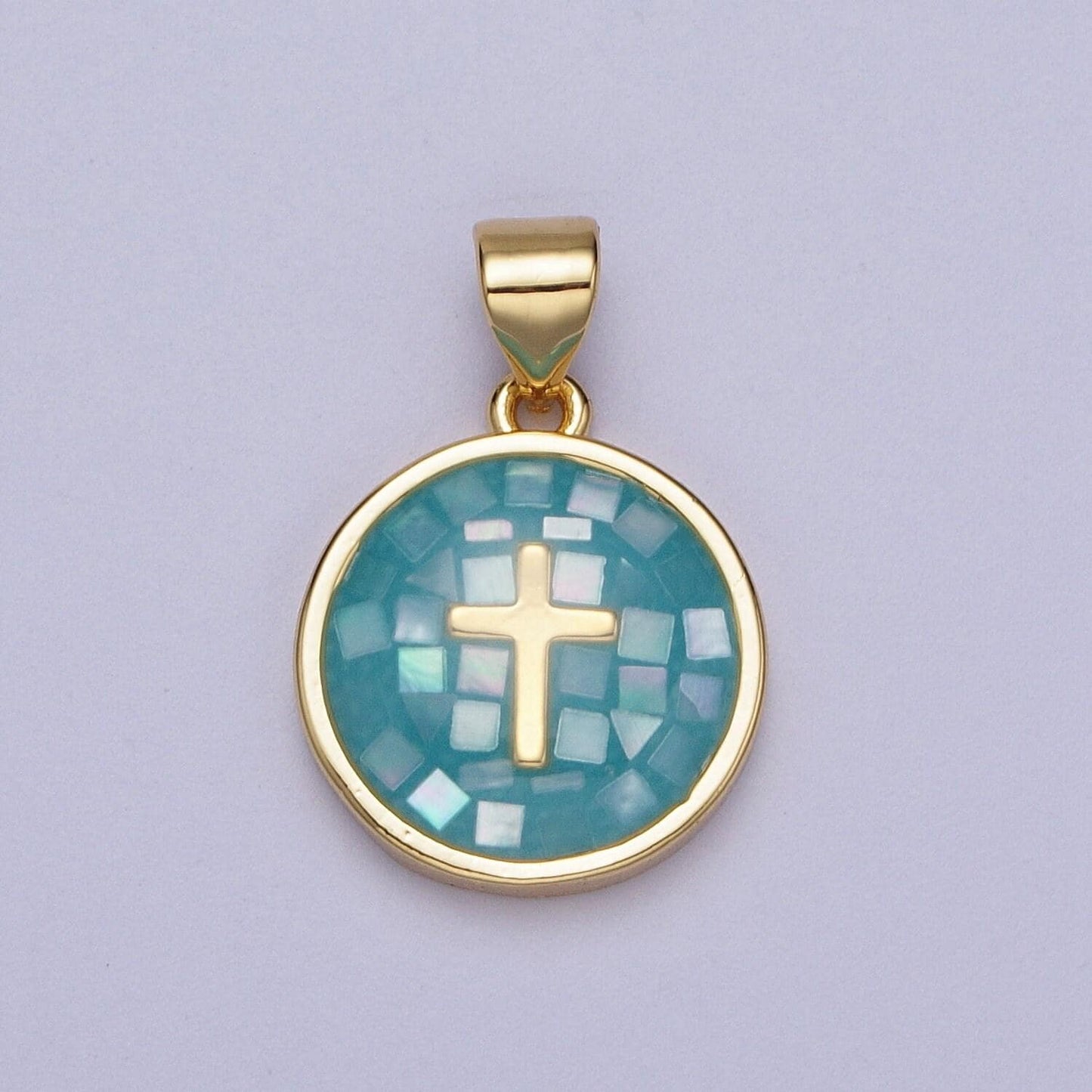 24k gold filled pink shell cross charm pendant white green blue shell religious charm necklace bracelet pendant 20x13.8mm i-075