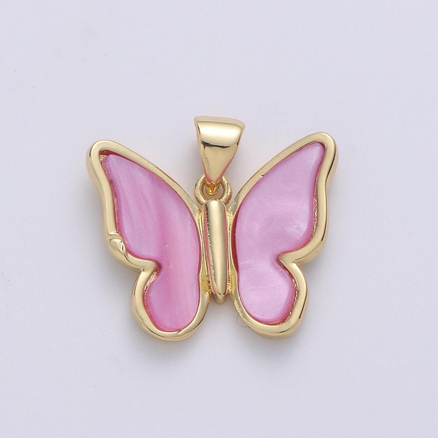 Mariposa butterfly charm pearl butterfly charm acrylic pendant for necklace earring bracelet component gold plated tarnish free i-849~i-851