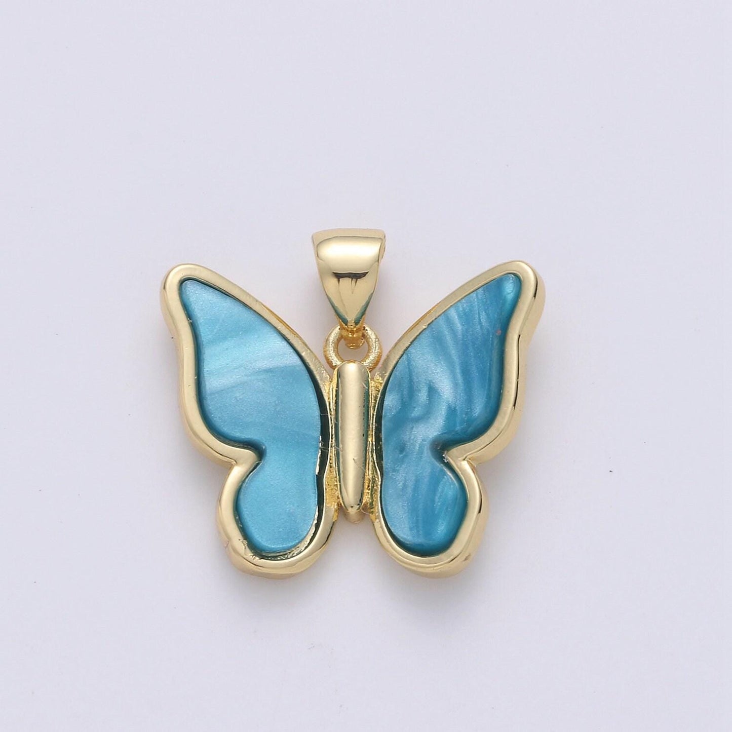 Mariposa butterfly charm pearl butterfly charm acrylic pendant for necklace earring bracelet component gold plated tarnish free i-849~i-851