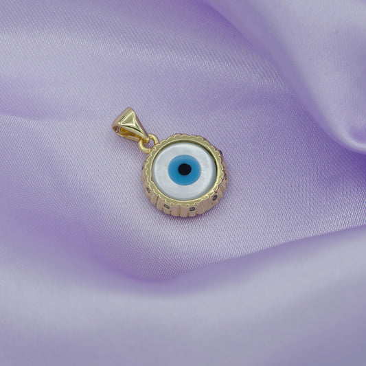 Dainty evil eye charm small tiny evil eye pendant eye of ra minimalist jewelry gift for her bridal necklace component gold silver eye, i-592