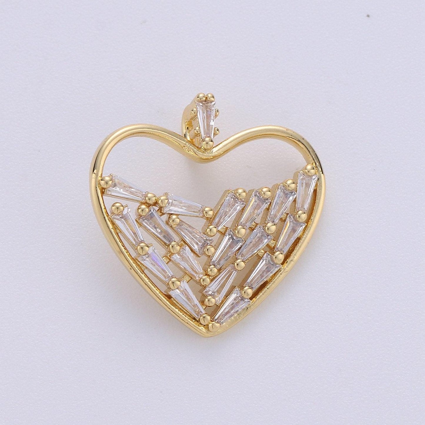 24k gold filled cubic heart charms gold star charm celestial jewelry making supply i-703