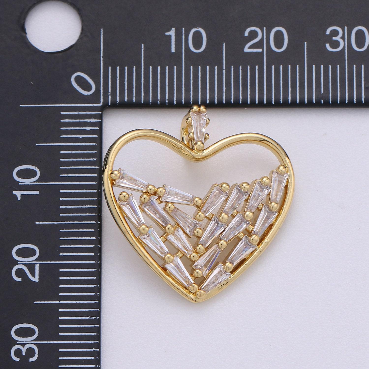 24k gold filled cubic heart charms gold star charm celestial jewelry making supply i-703