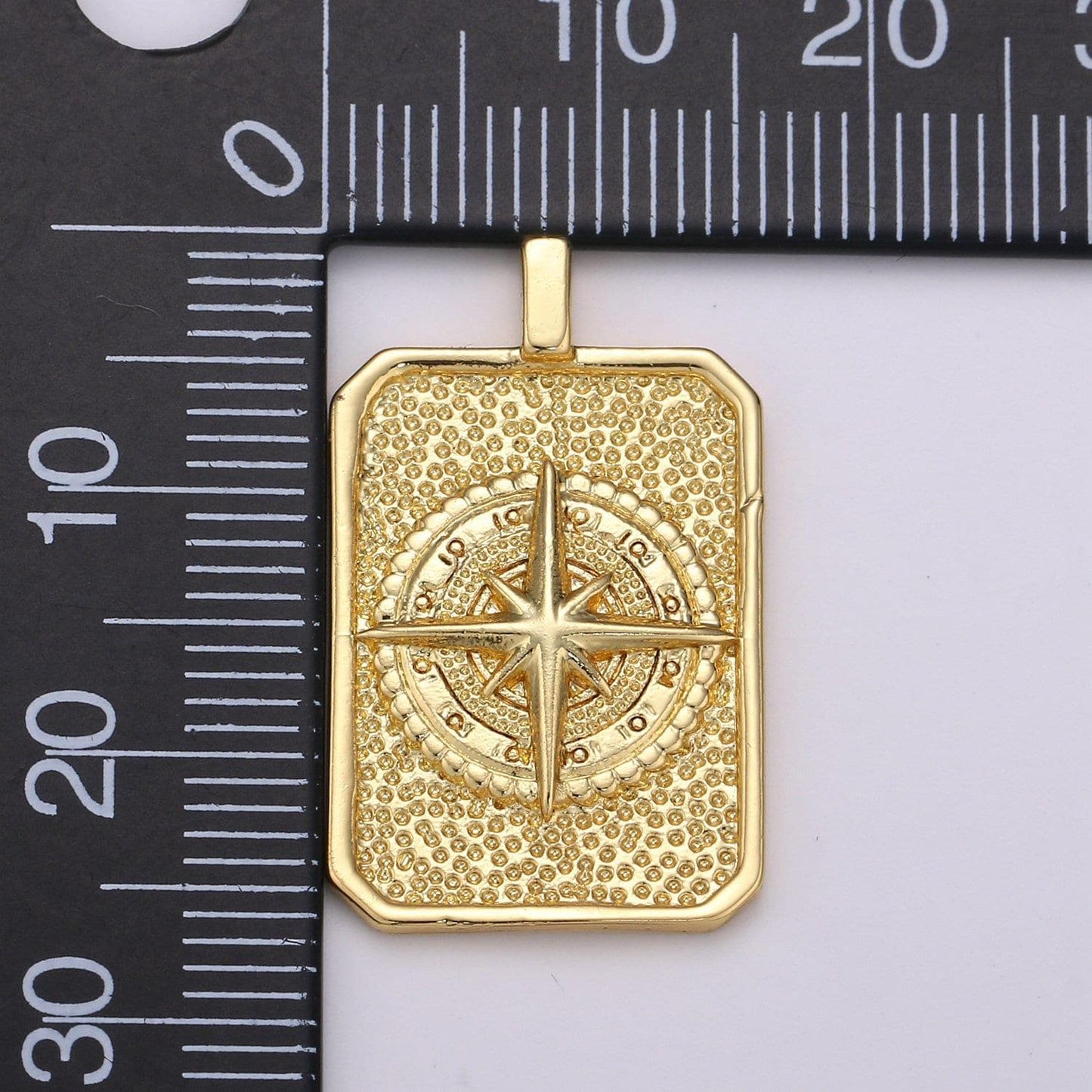 Tag charm 14k gold filled coin pendant, medallion charms, compass charms, military tag charm for necklace bracelet earring i-675