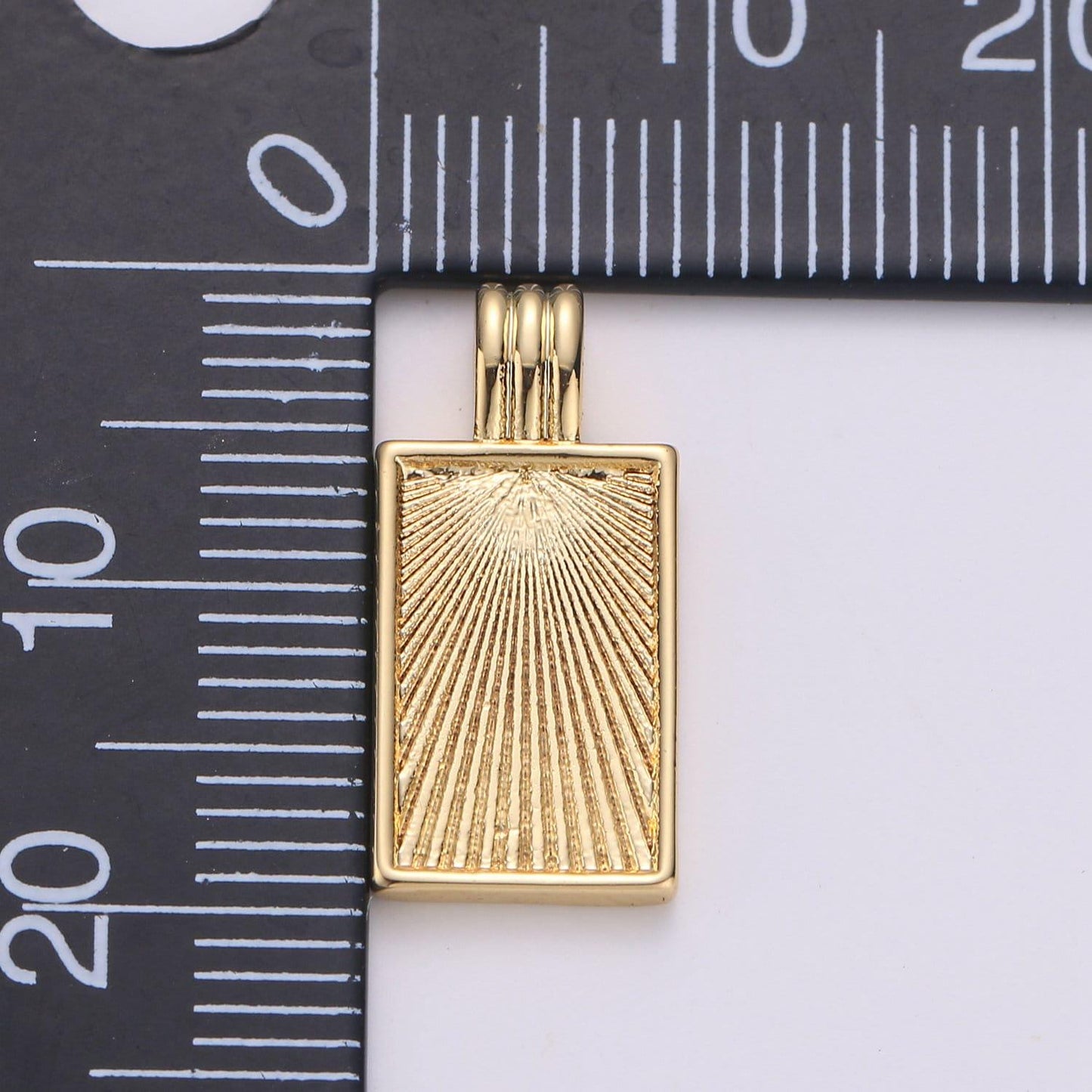Gold rectangle pendant gold sunburst charm necklace boho chic gold geometric necklace style gold medallion charm i671
