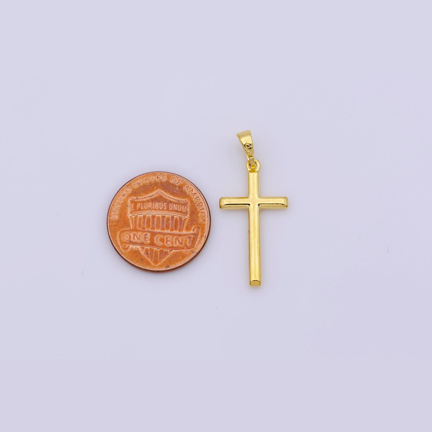 24k gold filled minimalist cross pendant in gold, rose gold & silver | i663
