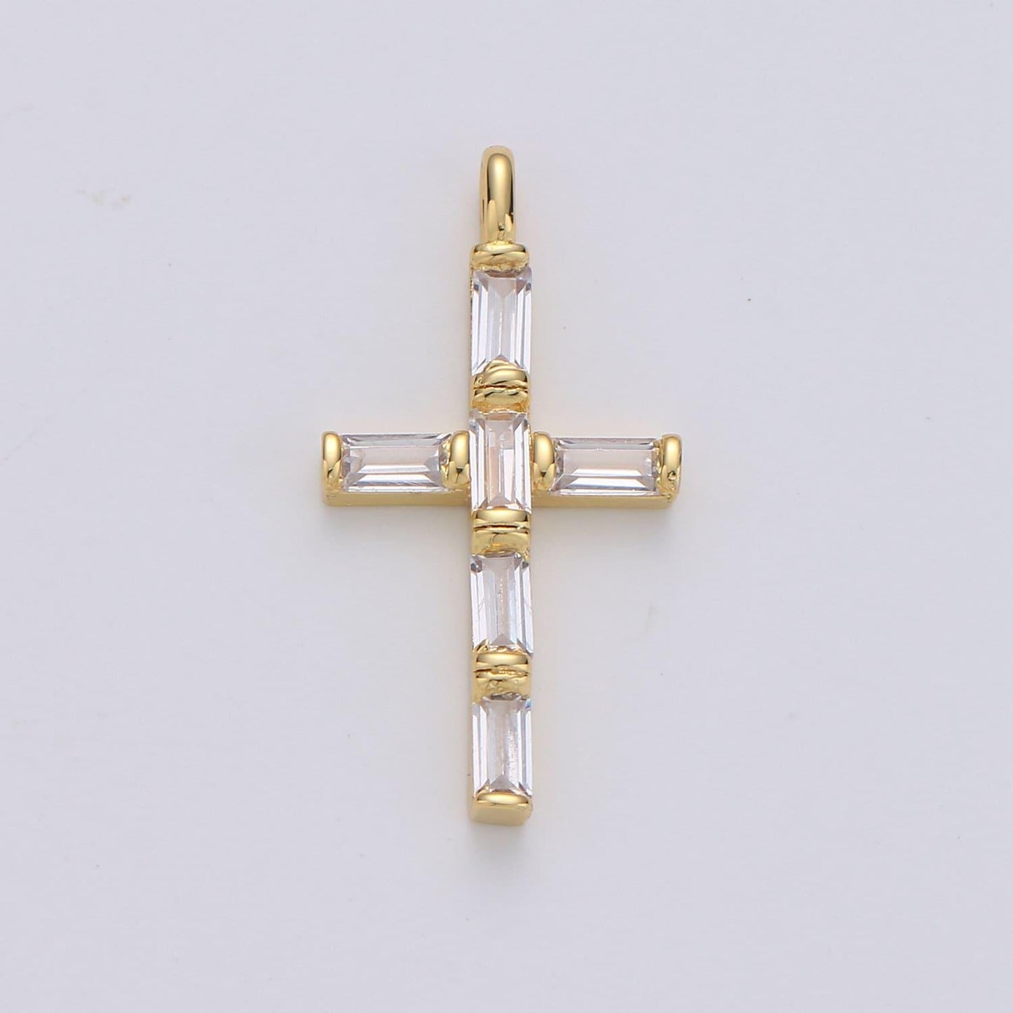 Cubic zirconia marquise navette crystal cross pendant charm chain necklace 14k gold filled cross charm religious jewelry i-657 i-658