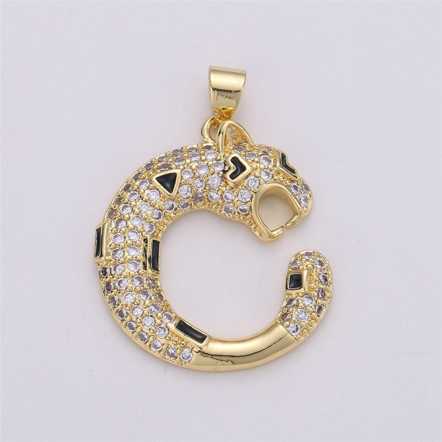 14k gold filled ouroboros pendant, snake pendant, ouroboros charm, snake charm, micro pave ouroboros jewelry, serpent charm i-616