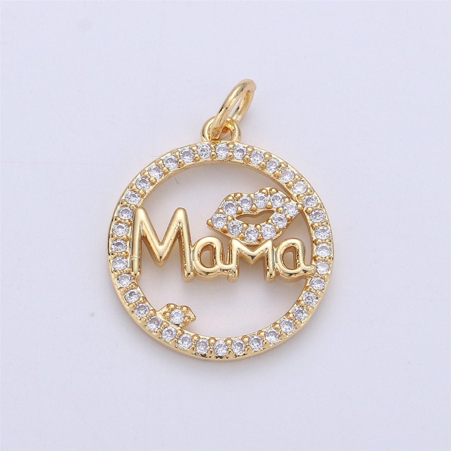 24k gold fill micro pave mother charm -mama necklace charm-mother necklace pendant - mother's day gifts - mama letter necklace pendant i-563