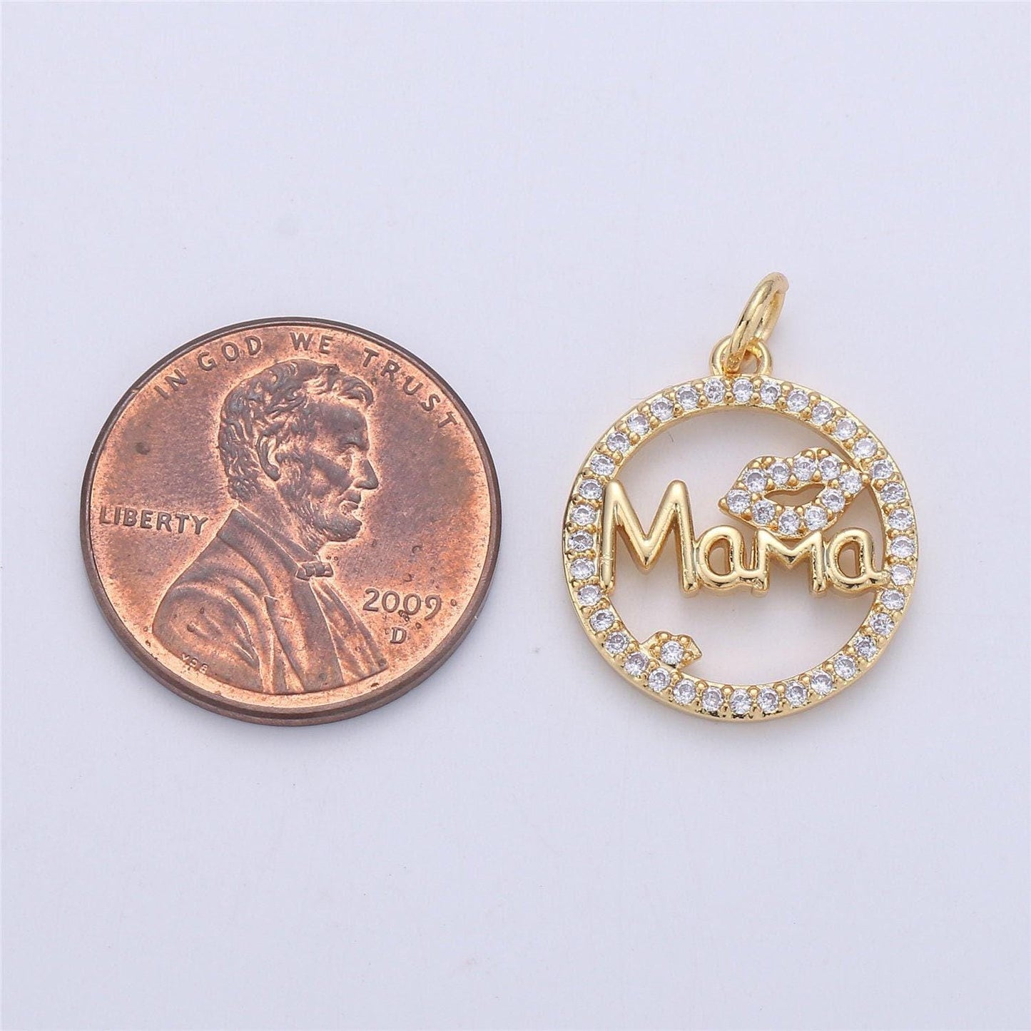 24k gold fill micro pave mother charm -mama necklace charm-mother necklace pendant - mother's day gifts - mama letter necklace pendant i-563