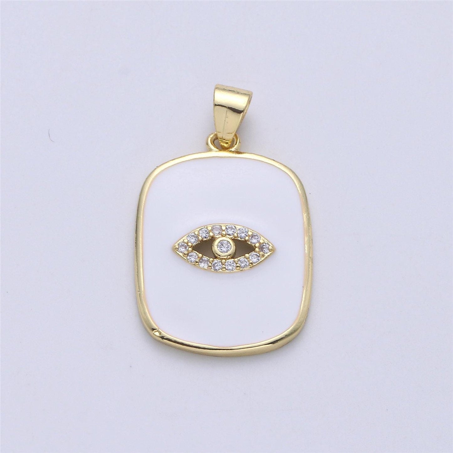 Dainty enamel tag pendant gold tag evil eye star heart moon white black charm for necklace pendant findings for jewelry making, i-445 ~i-452
