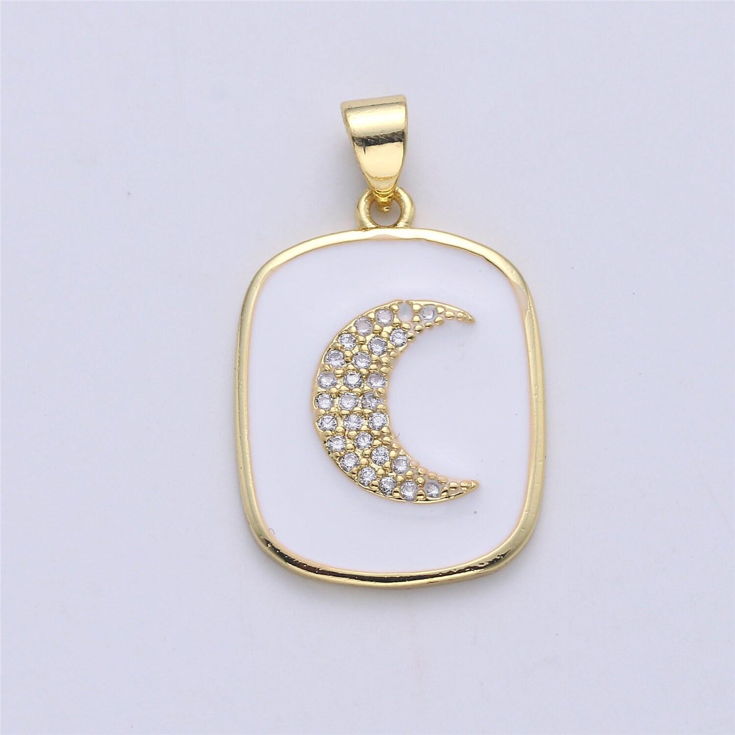 Dainty enamel tag pendant gold tag evil eye star heart moon white black charm for necklace pendant findings for jewelry making, i-445 ~i-452
