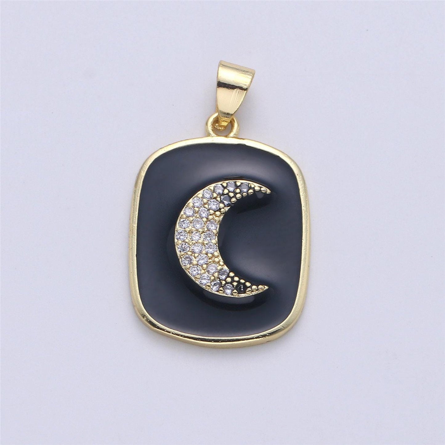 Dainty enamel tag pendant gold tag evil eye star heart moon white black charm for necklace pendant findings for jewelry making, i-445 ~i-452