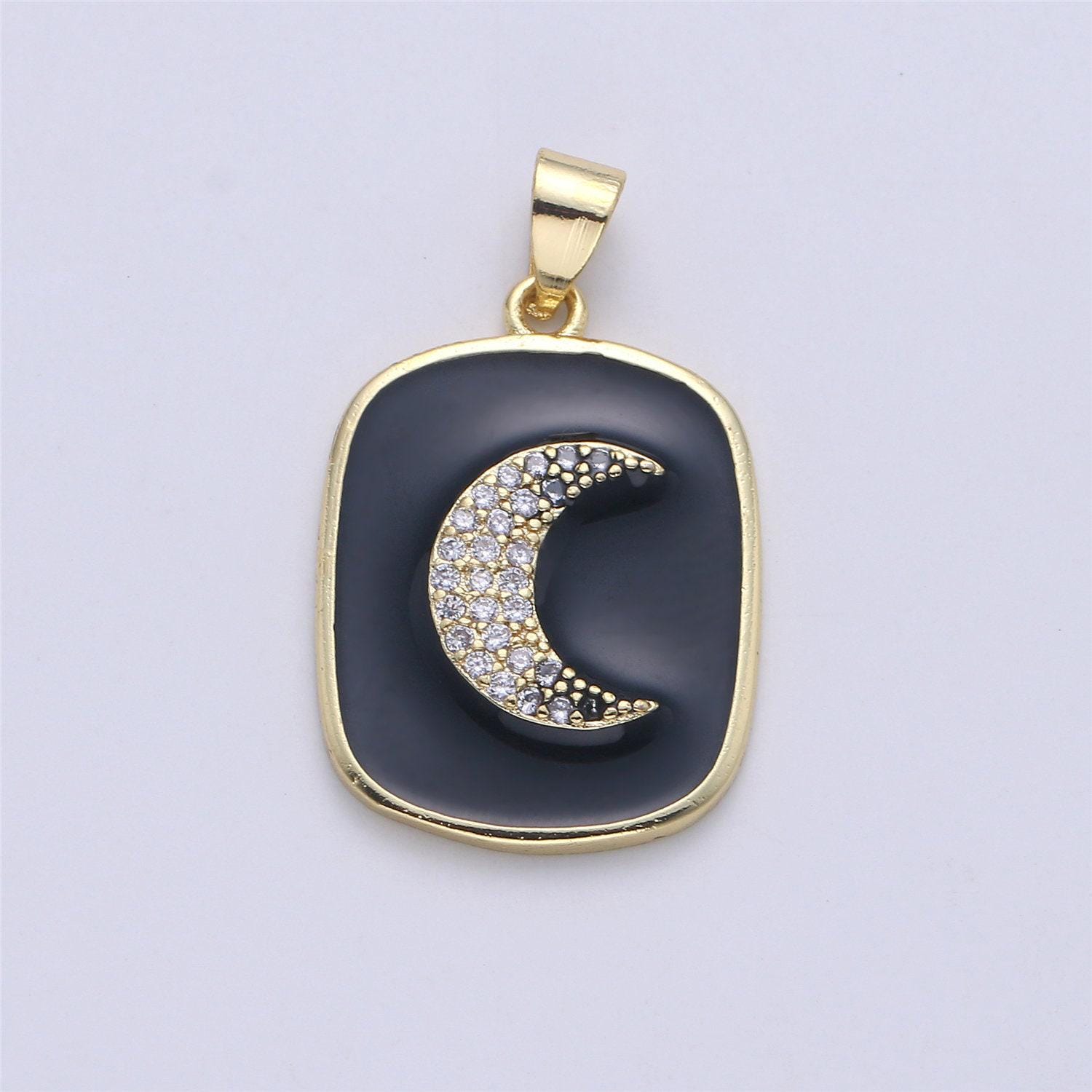 Dainty enamel tag pendant gold tag evil eye star heart moon white black charm for necklace pendant findings for jewelry making, i-445 ~i-452