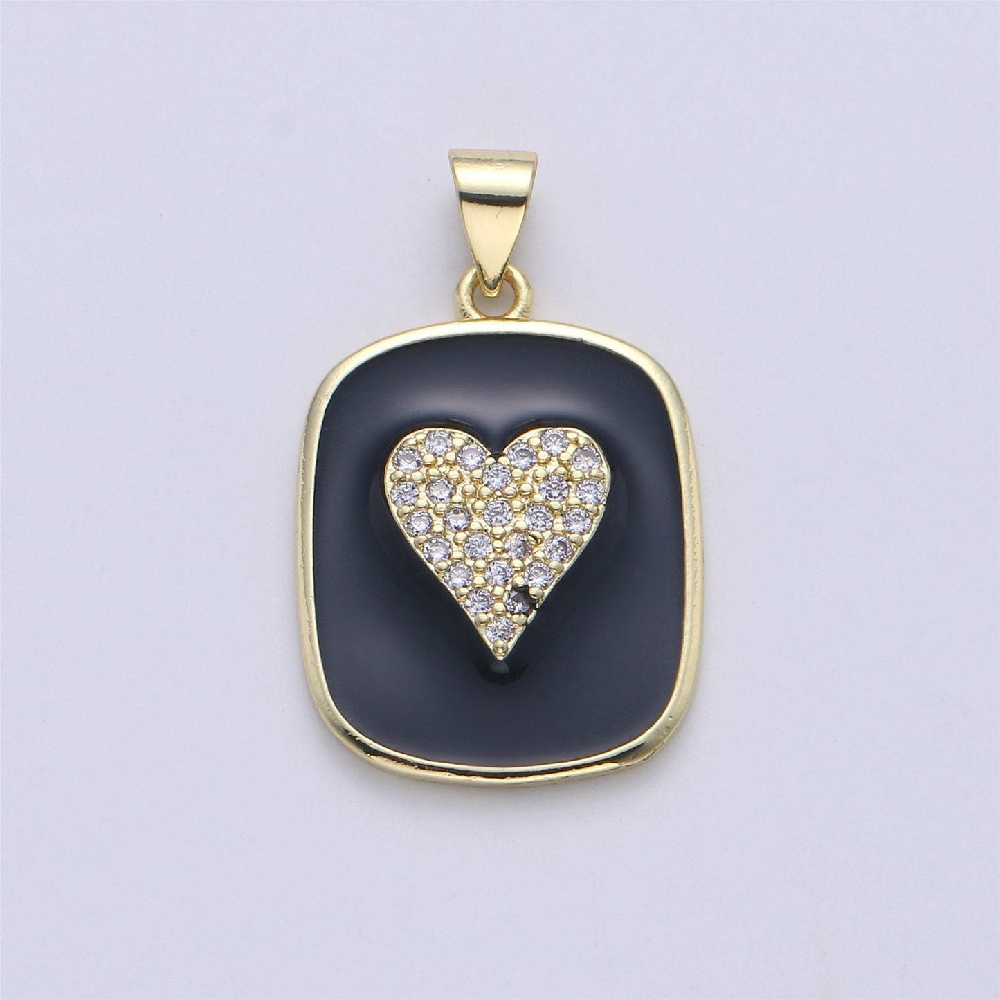 Dainty enamel tag pendant gold tag evil eye star heart moon white black charm for necklace pendant findings for jewelry making, i-445 ~i-452