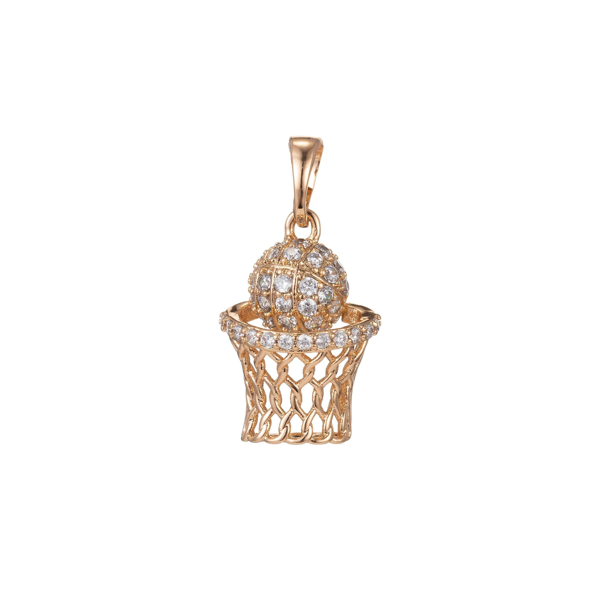 1pc 18k gold micro pave cz basketball pendant charm,micro pave cz slam dunk pendantcharm pendant for diy jewelrypdgf-1351