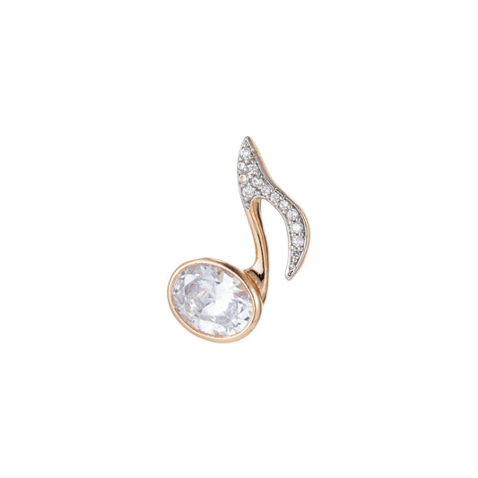 1pc 18k gold filled micro pave cz music note pendant charm, musical pendant charm, music pendant, for diy jewelry