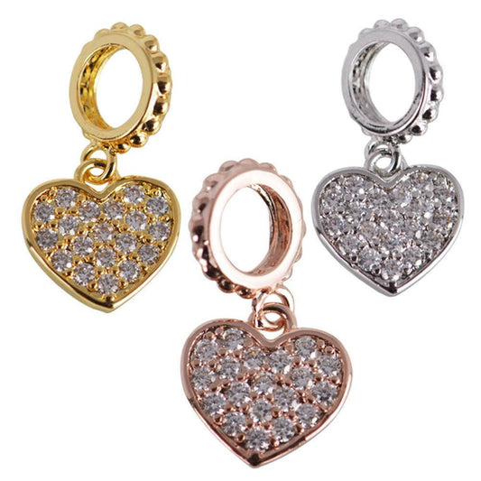 Mini heart pendant , puffy gold heart charm add on charm for bracelet necklace earring supply ag440