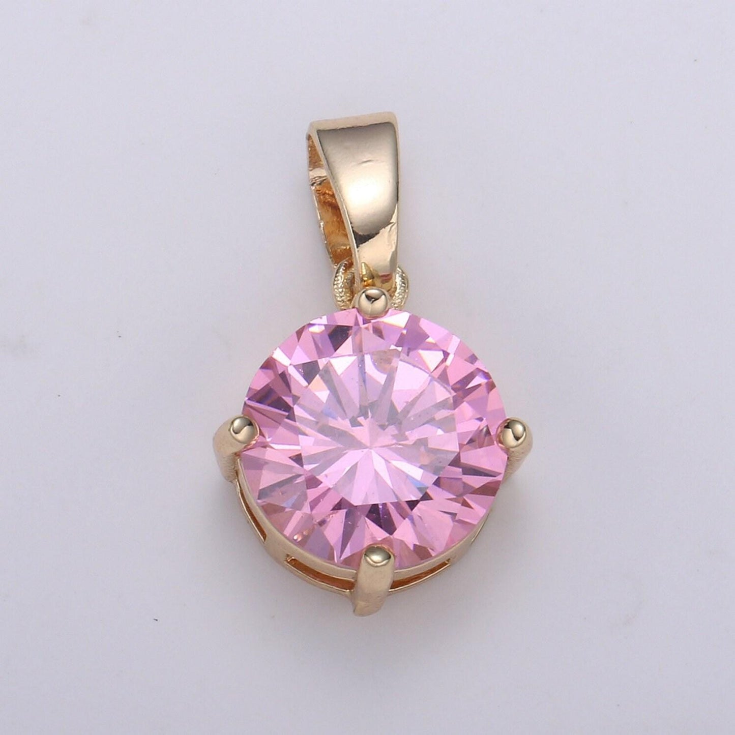 1pc. cubic zirconia 18k gold pendant, solitaire cubic charm for easy self-making jewelry, sophisticate pendant, h-262,h-263,j-098