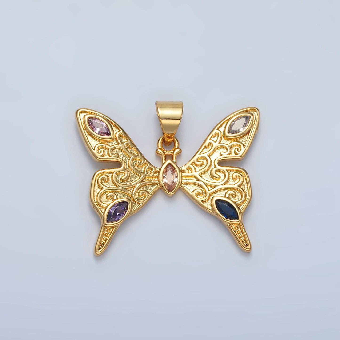 Dainty 24k gold filled butterfly pendant gold butterfly charms for bracelet, earring, necklace charms for jewelry making supply i-285