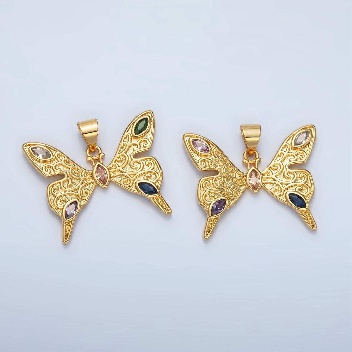 Dainty 24k gold filled butterfly pendant gold butterfly charms for bracelet, earring, necklace charms for jewelry making supply i-285