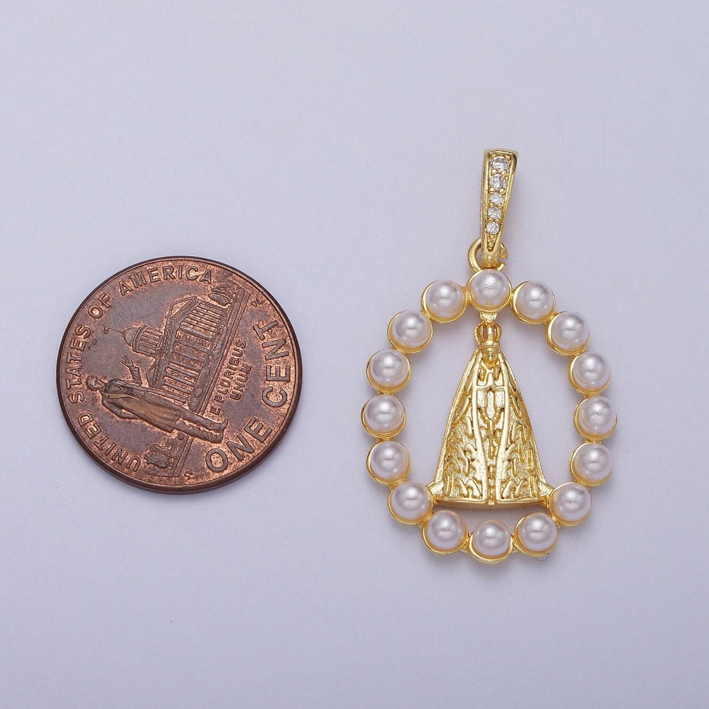 Gold cz mother of pearl nossa senhora aparecida pendant 24k gold plated catholic jewelry clear micro paved cz religious cross charm | i-278