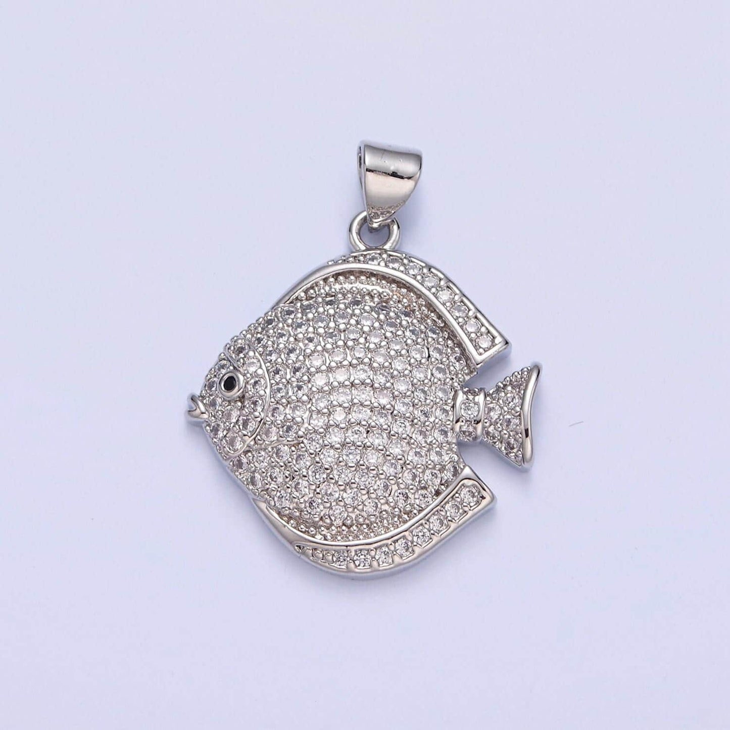 Iced gold cz fish charm micro colorful cz paved sea life fish pendant, sea animal beach life charm | i215