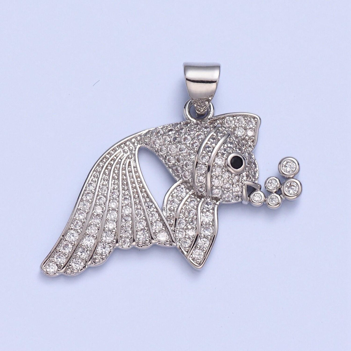 Rainbow gold fish charm micro colorful cz paved sea life fish pendant, sea animal beach life charm | i207