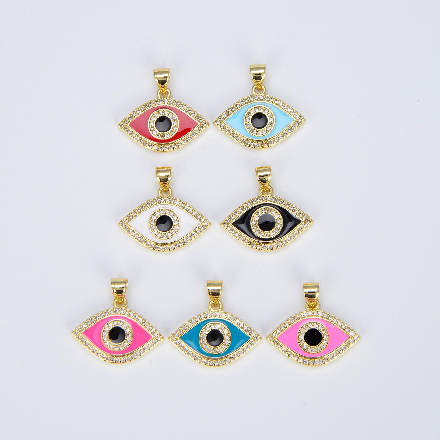 Enamel evil eye charm dainty eye pendant for necklace bracelet earring supply component i163