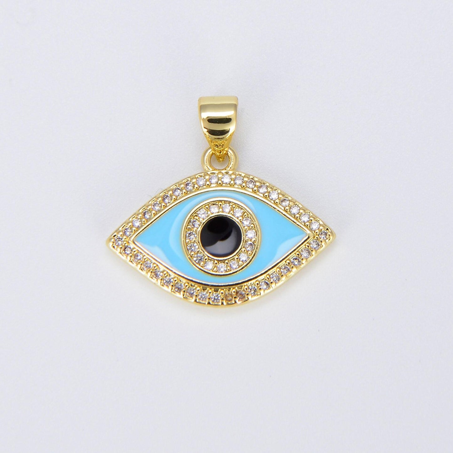 Enamel evil eye charm dainty eye pendant for necklace bracelet earring supply component i163