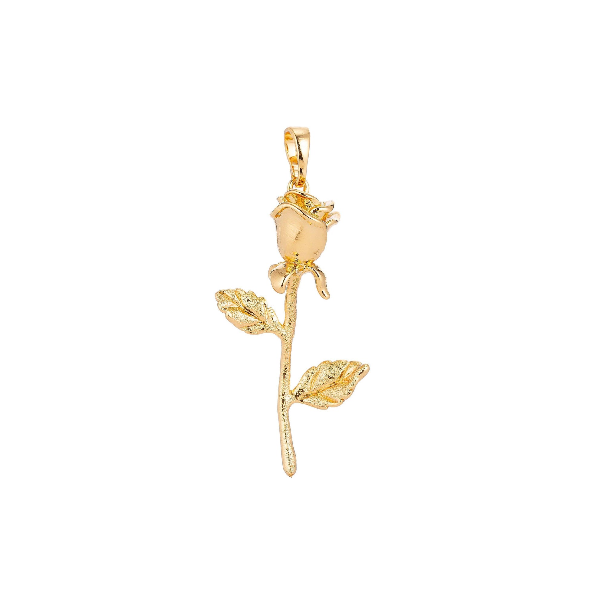 White gold filled / 24k yellow gold fill rose gold flower charm floral, belle layered necklace pendant bails for jewelry making h-653 i-126