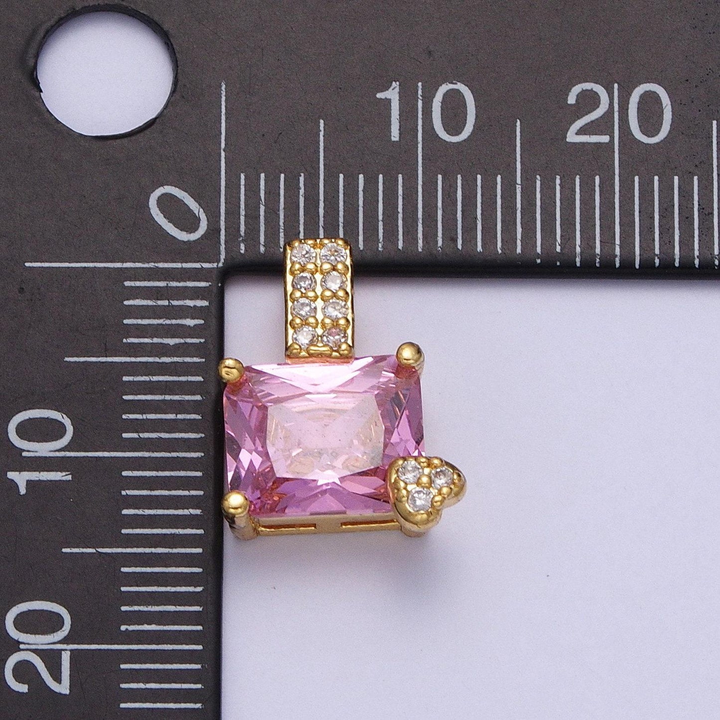 Rectangle emerald cut solitaire pendant necklace square cz diamond charm for bridal wedding necklace dainty necklace h-923