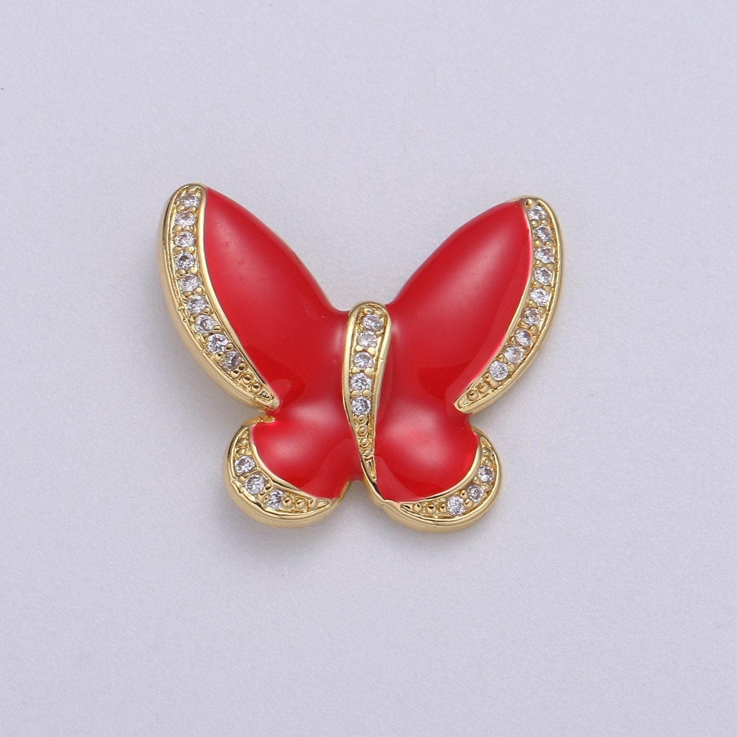 Enamel butterfly charm necklace dainty mariposa charm pendant for bracelet jewelry making supply blue, black pink red white evil eye h755