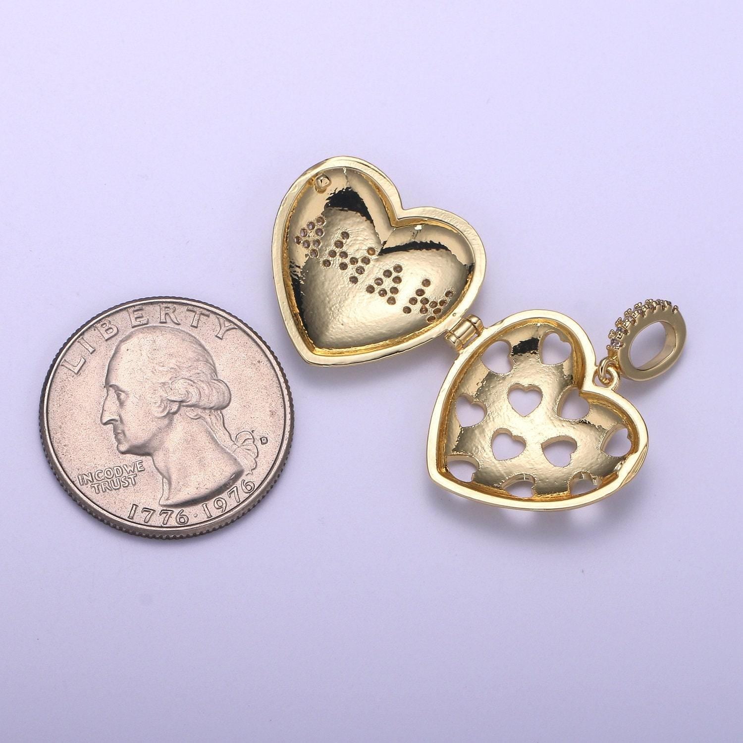 Heart gold best mom ever micro pave locket pendant, gold silver open locket cubic zirconia pave mom charm necklace