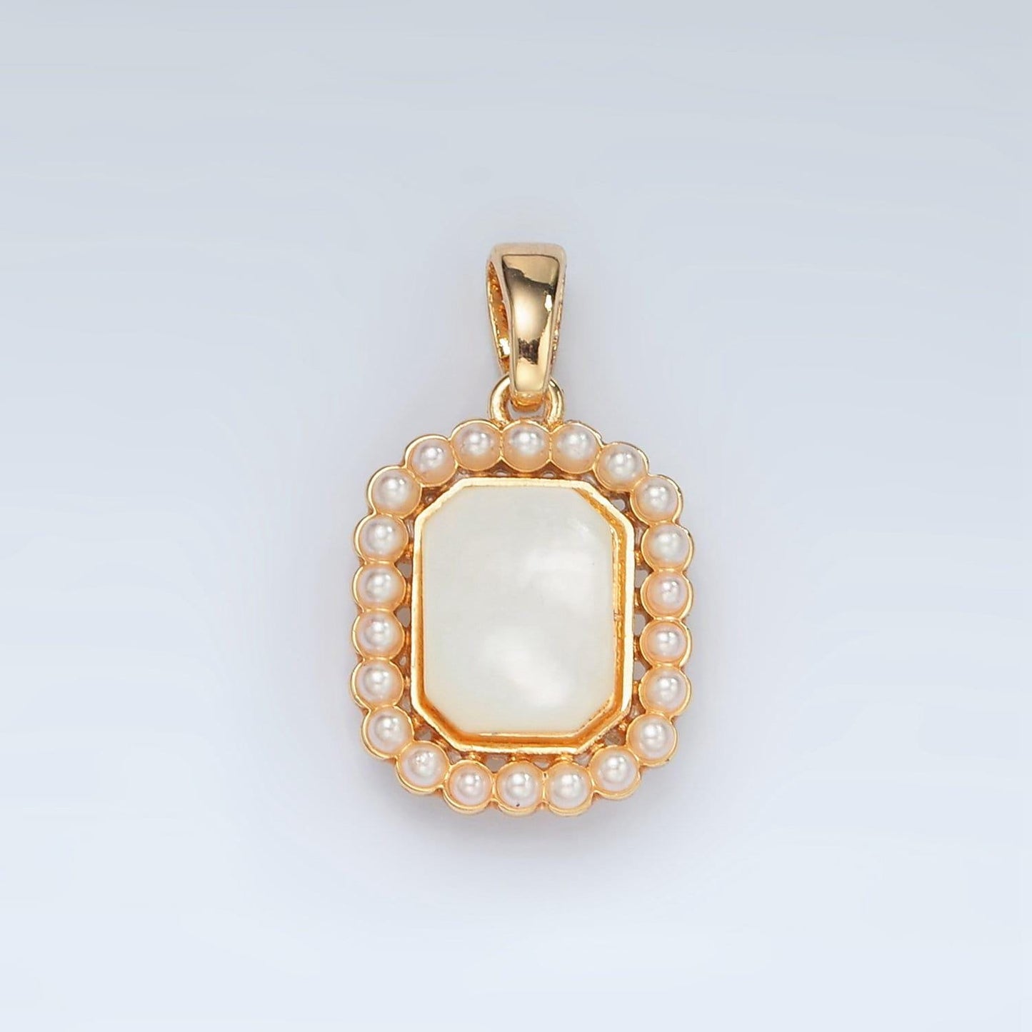 24k gold filled shell pearl octagon charms pendant for bracelet necklace earring charm h743