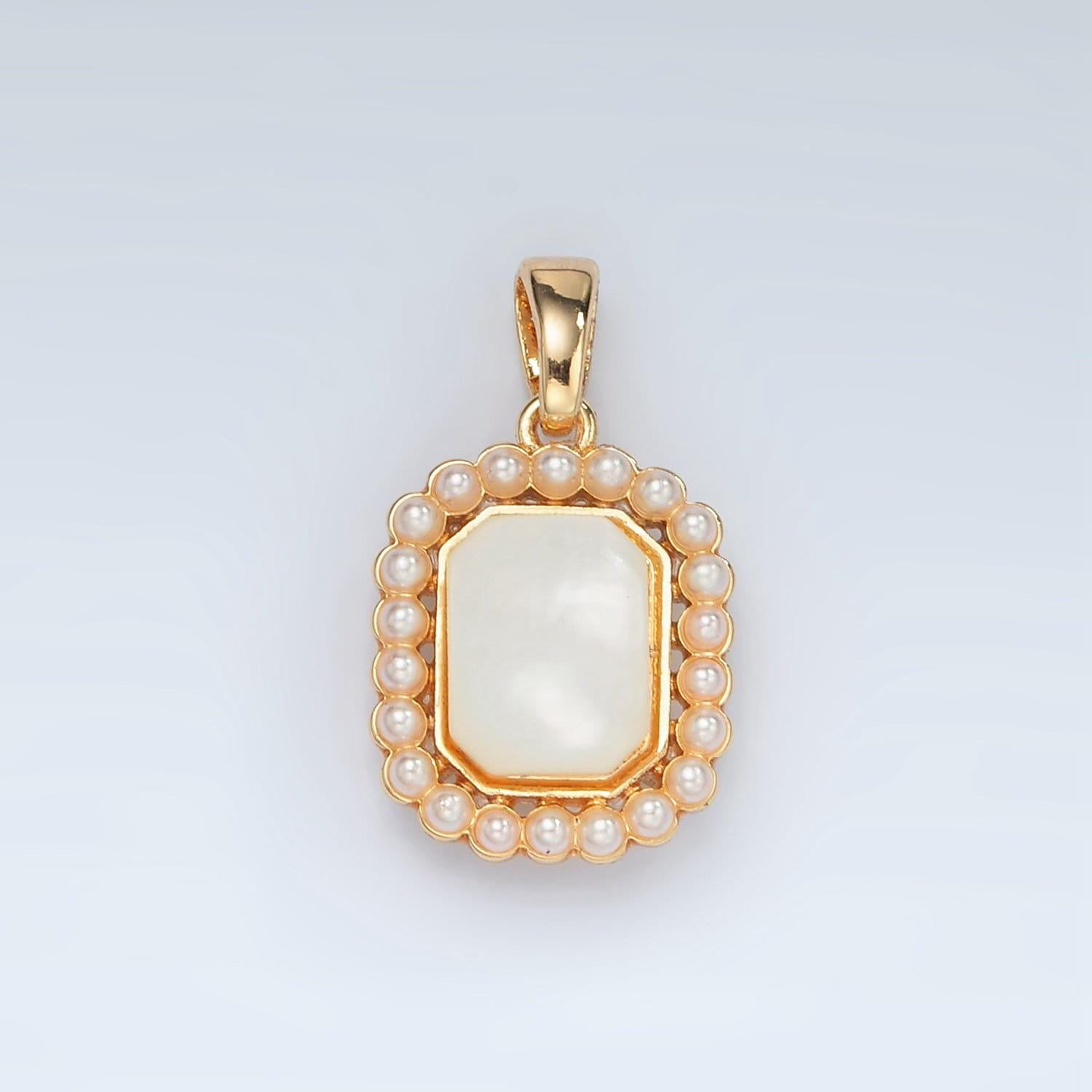 24k gold filled shell pearl octagon charms pendant for bracelet necklace earring charm h743