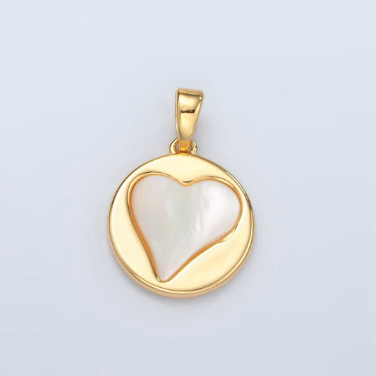 24k gold filled shell pearl charm heart charms pendant for bracelet necklace earring charm h736