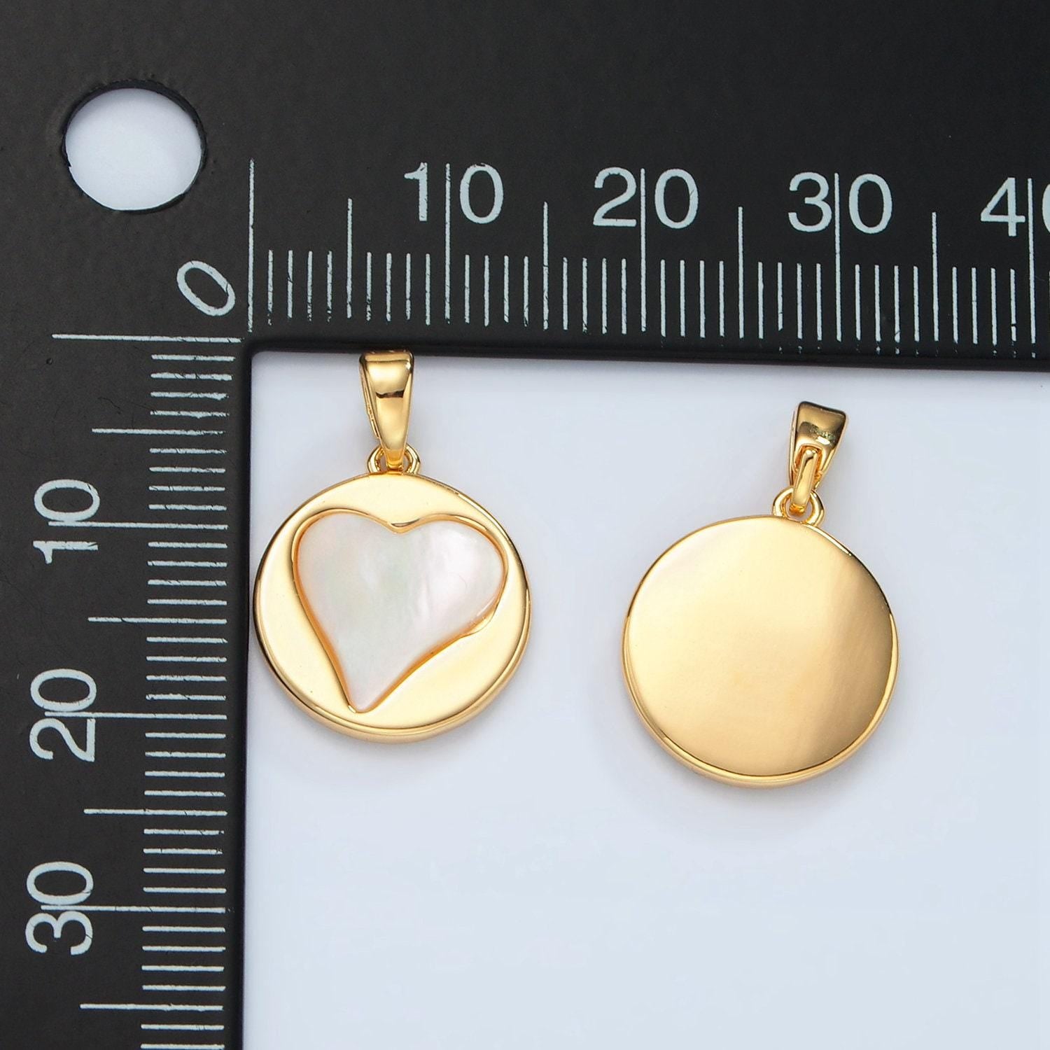 24k gold filled shell pearl charm heart charms pendant for bracelet necklace earring charm h736
