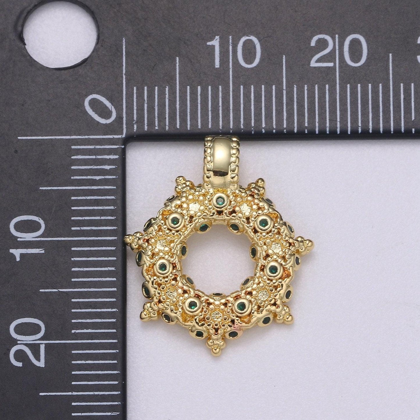 1pc 24k gold star cubic wreath charm, micro pave cz classic design pendant, pendant for diy jewelry, pdgf- 2189