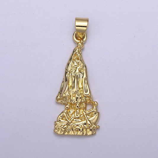 Miraculous lady medallion charm 24k gold filled virgin mary pendant religious charm necklace pendant lady guadalupe charm pendant