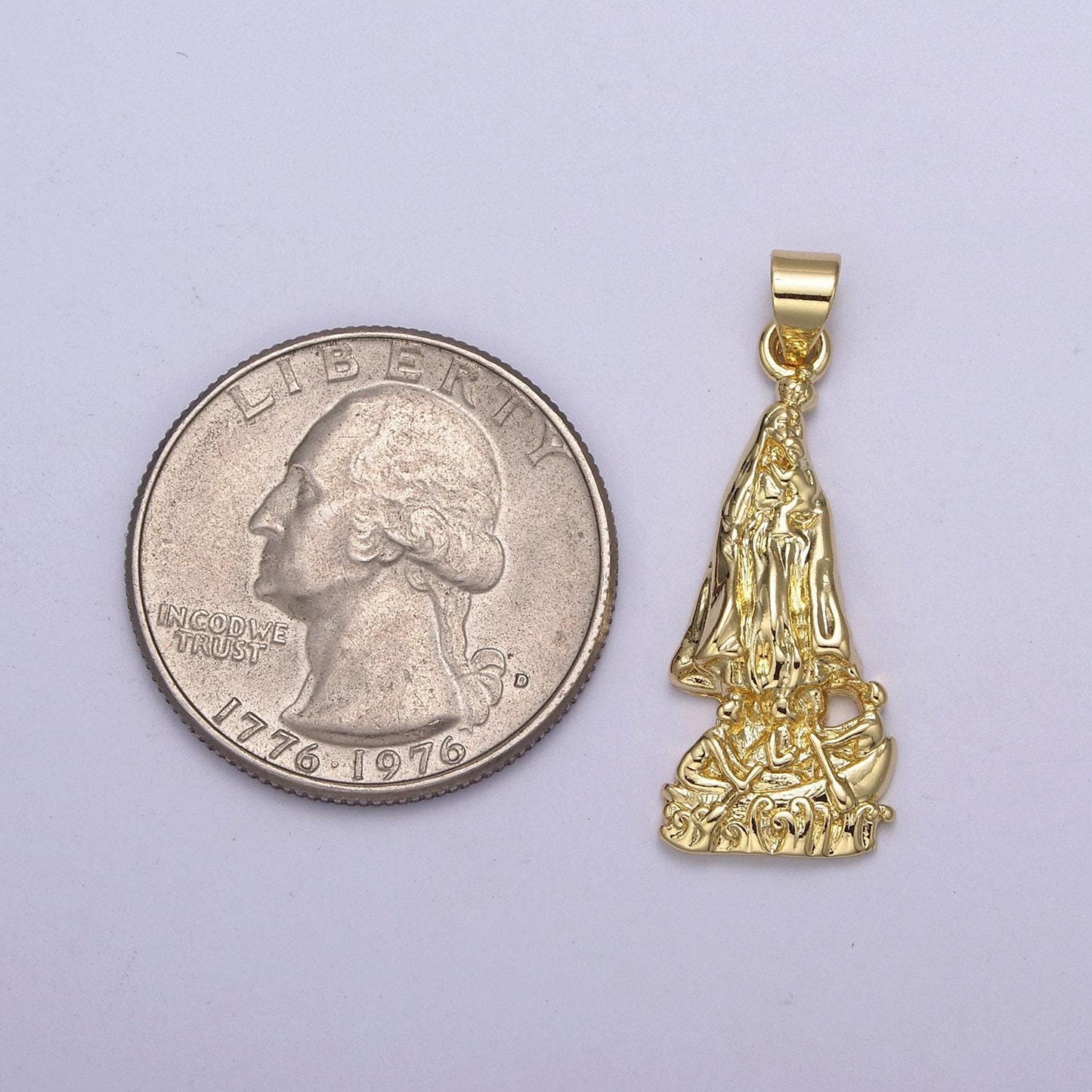 Miraculous lady medallion charm 24k gold filled virgin mary pendant religious charm necklace pendant lady guadalupe charm pendant