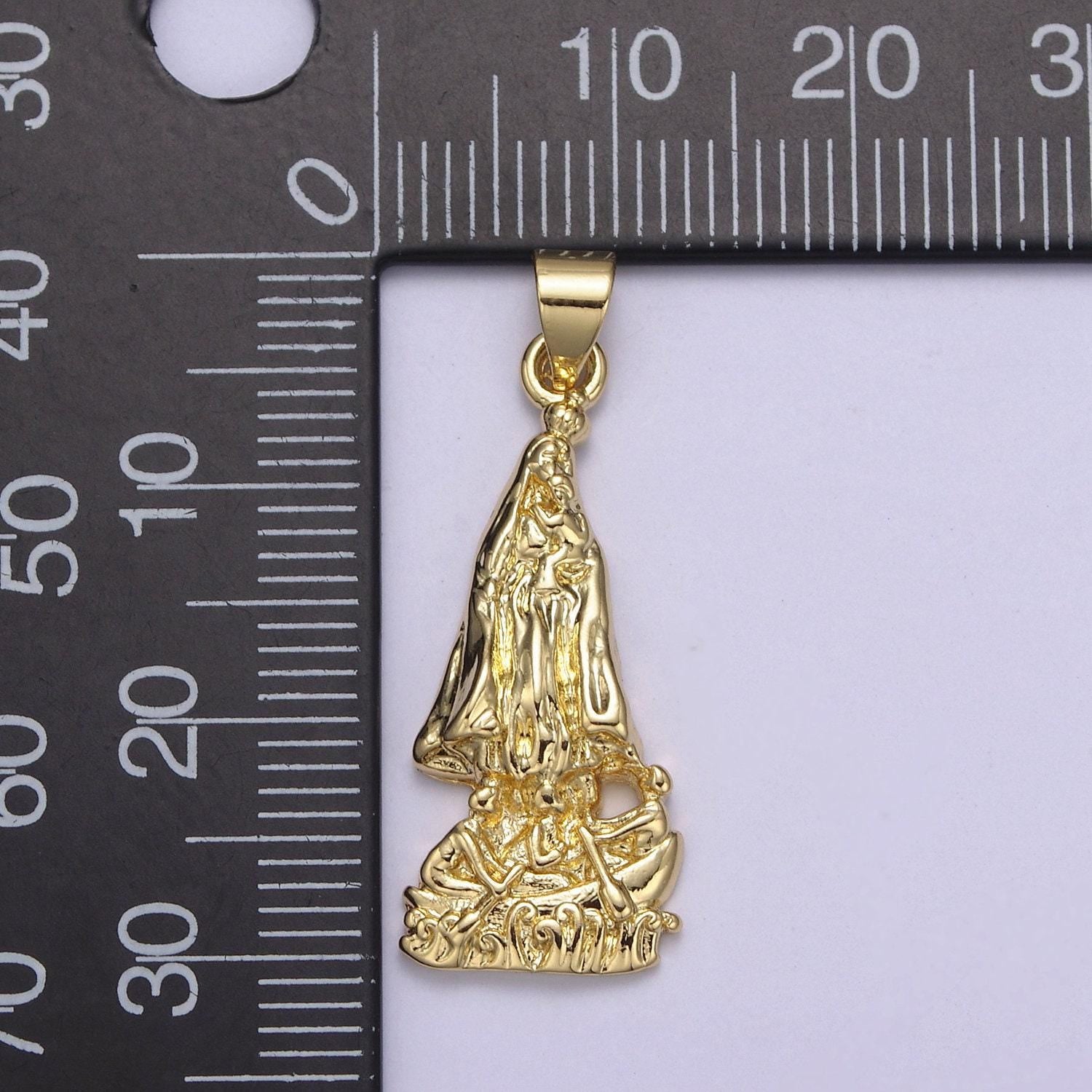 Miraculous lady medallion charm 24k gold filled virgin mary pendant religious charm necklace pendant lady guadalupe charm pendant