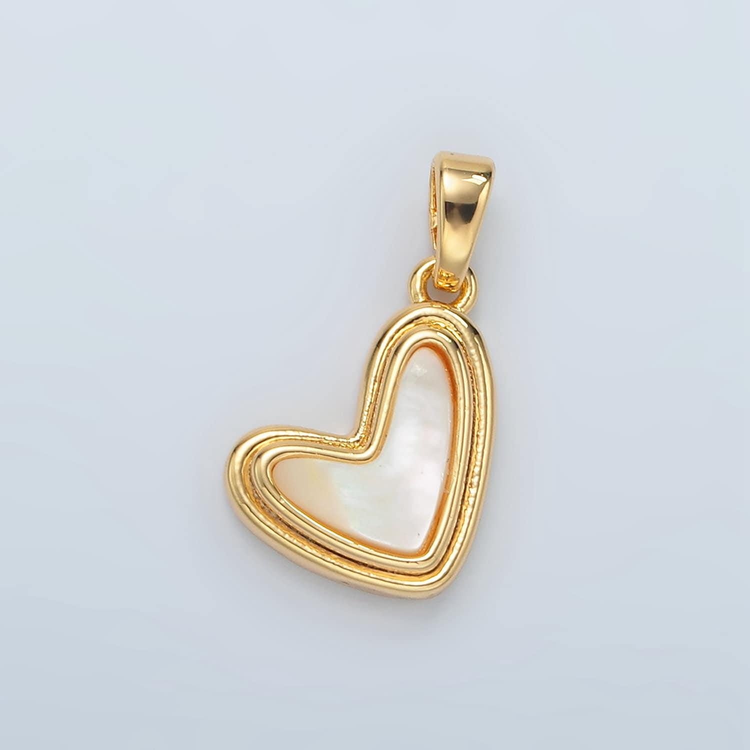 Gold radiant heart charms 24k gold filled heart charm for bracelet necklace for diy jewelry making supply h581