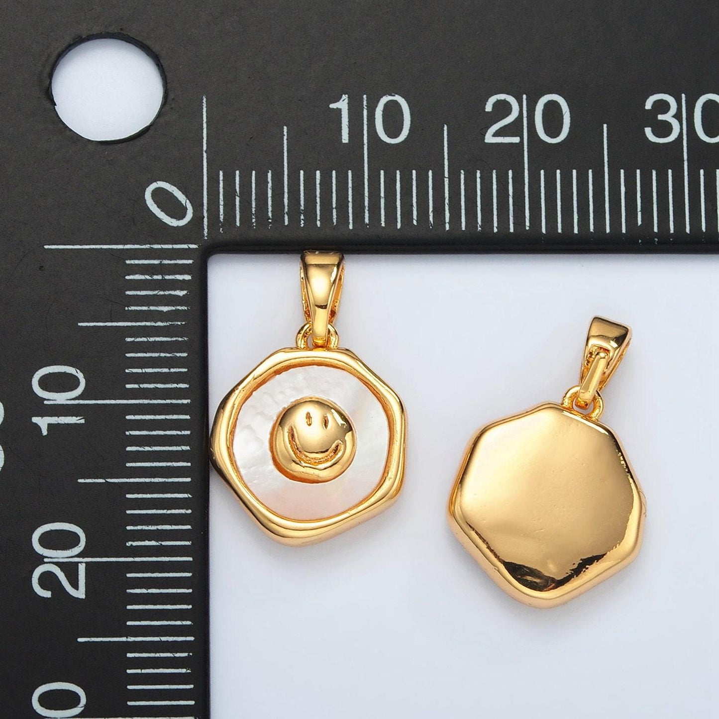Gold happy face sun charms 24k gold filled sunny side up pearl charm for bracelet necklace for diy jewelry making supply h565