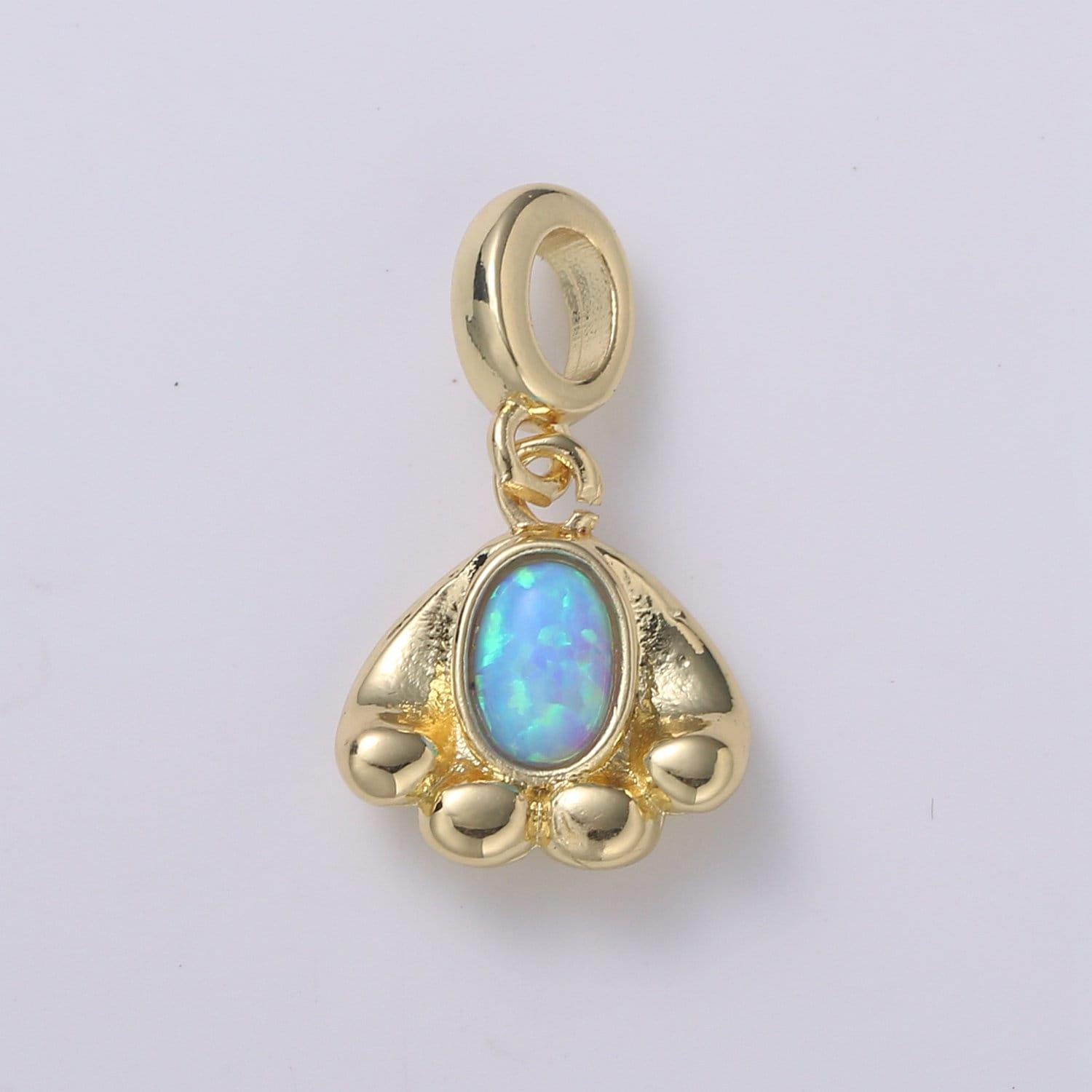 1pc cloud 24k gold opal cz pendant charm celestial pendant charm for bracelet necklace white, blue pendant jewelry, pdgf-2185